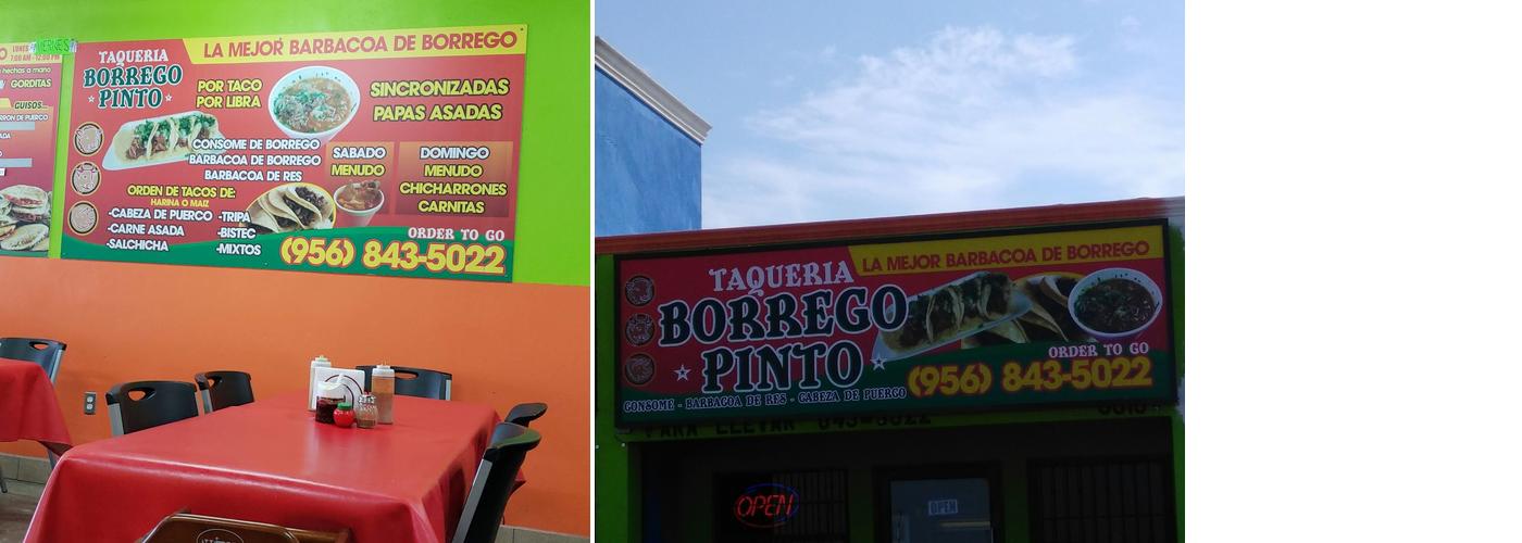 Borrego Pinto Taqueria Menu