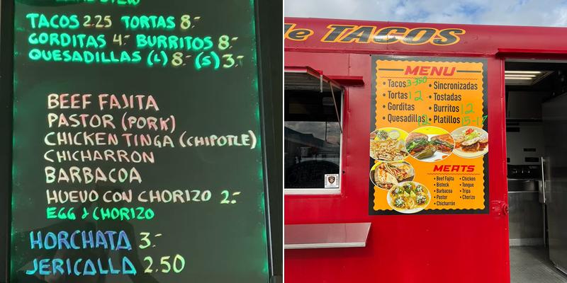 For You For Me Tacos Menu
