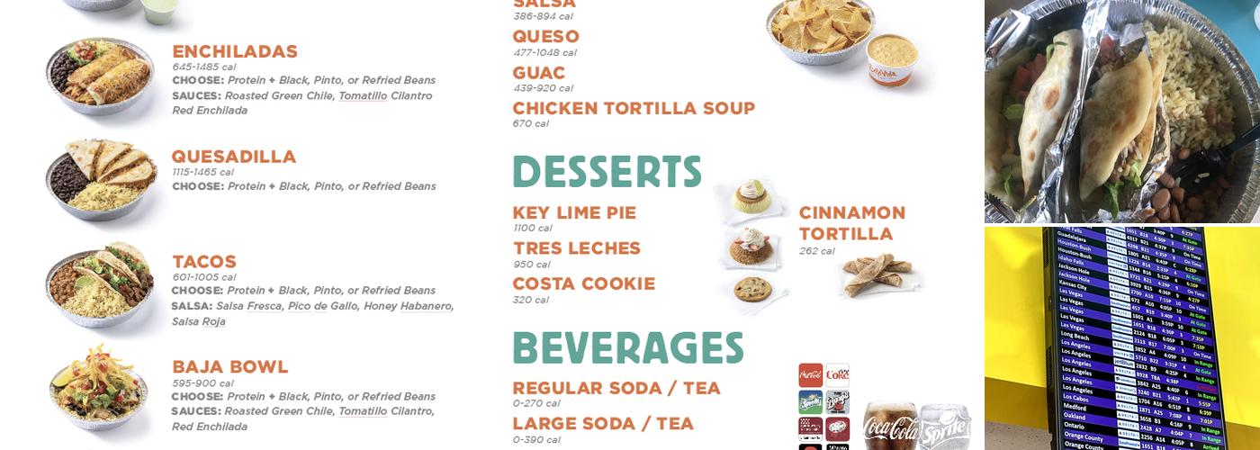 Costa Vida Menu