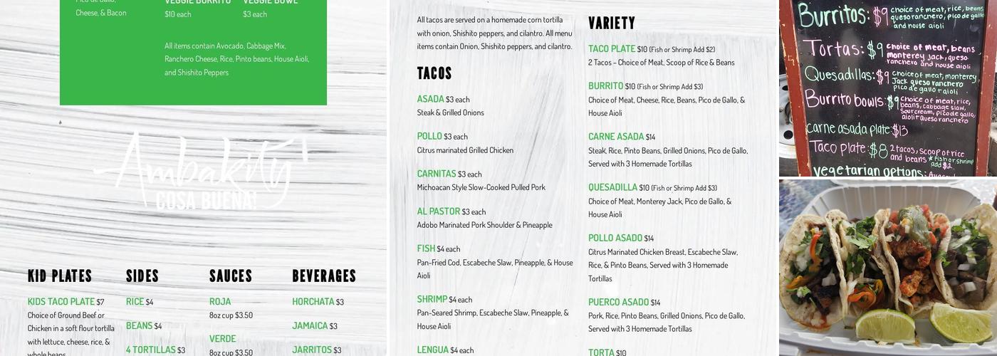 Ambakity Cocina Mexicana Menu