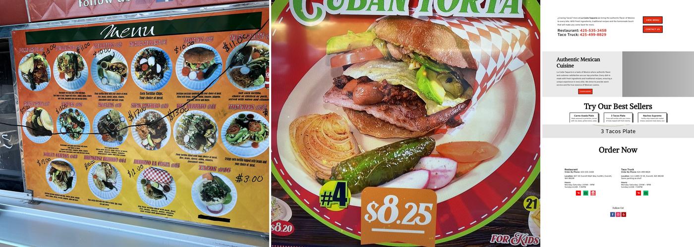 La Costa Taqueria #1 Menu