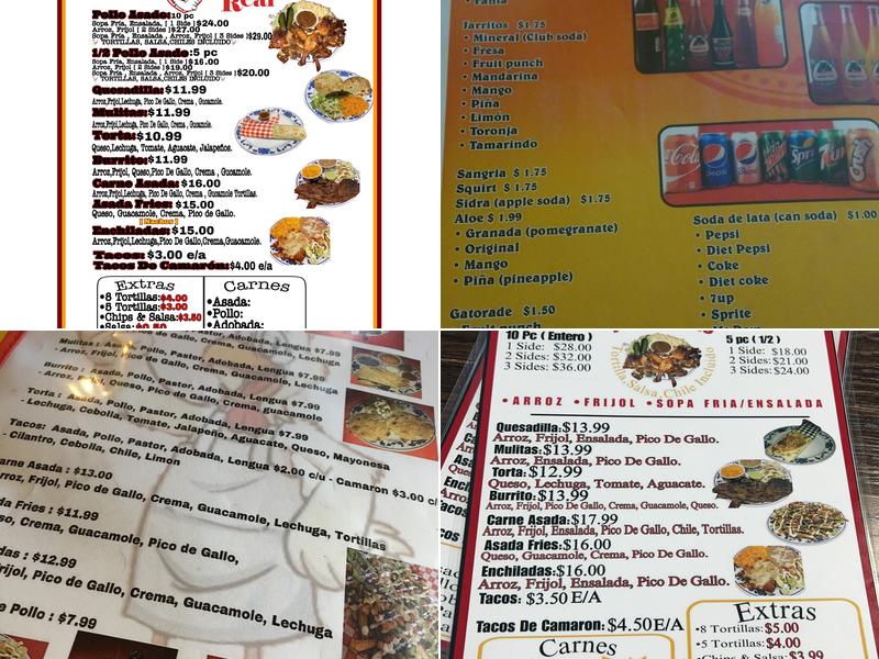 El Pollo Real Menu