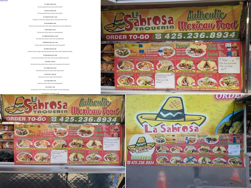 La Sabrosa Taqueria Menu