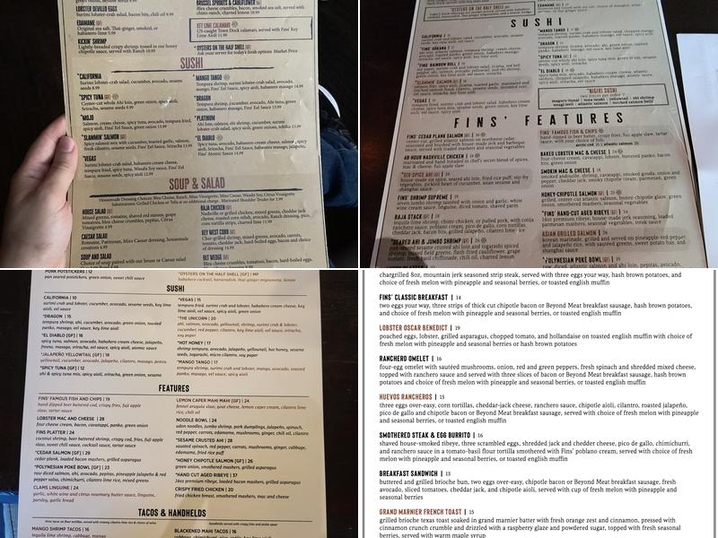 Smokin Fins Menu