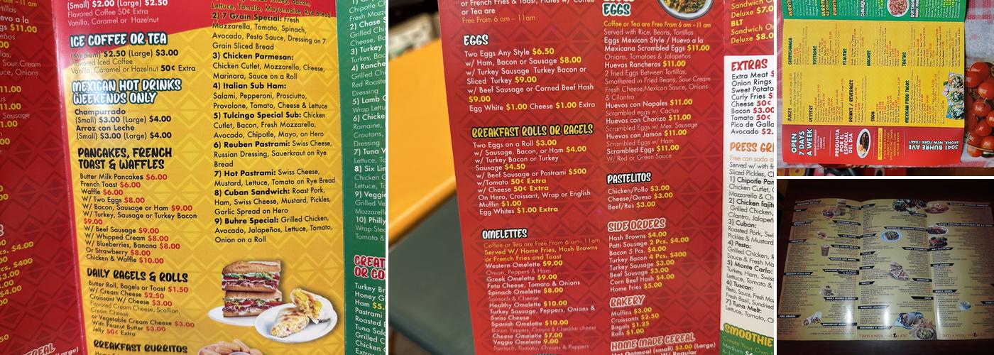 Tulcingo Cafe Menu