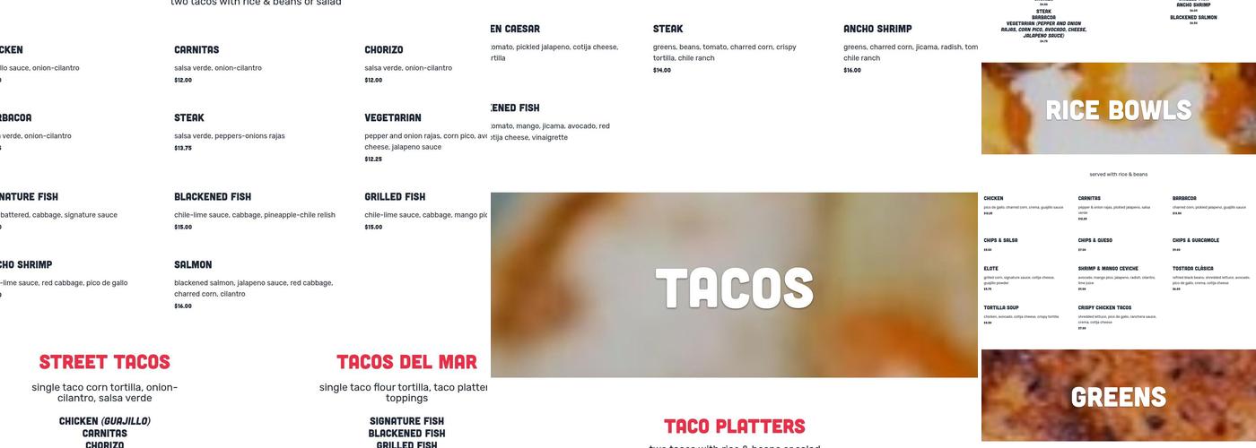 Fish Taco Menu