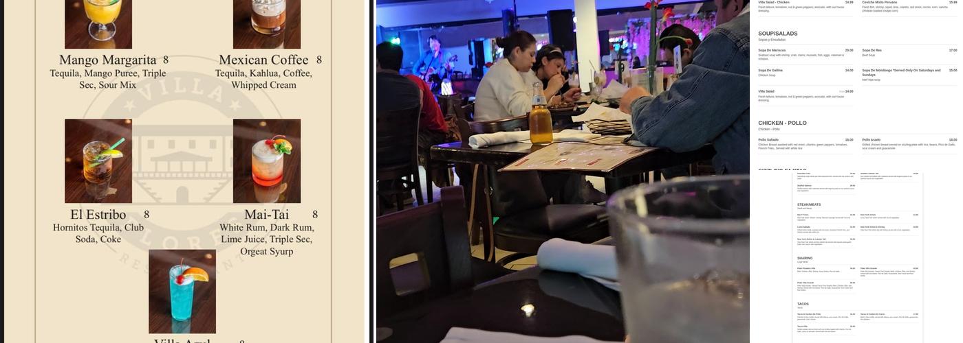 Villa Flores Restaurant Menu