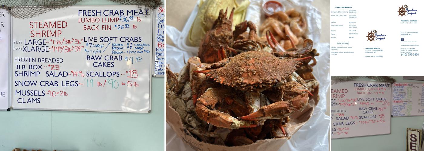 Pasadena Seafood Menu