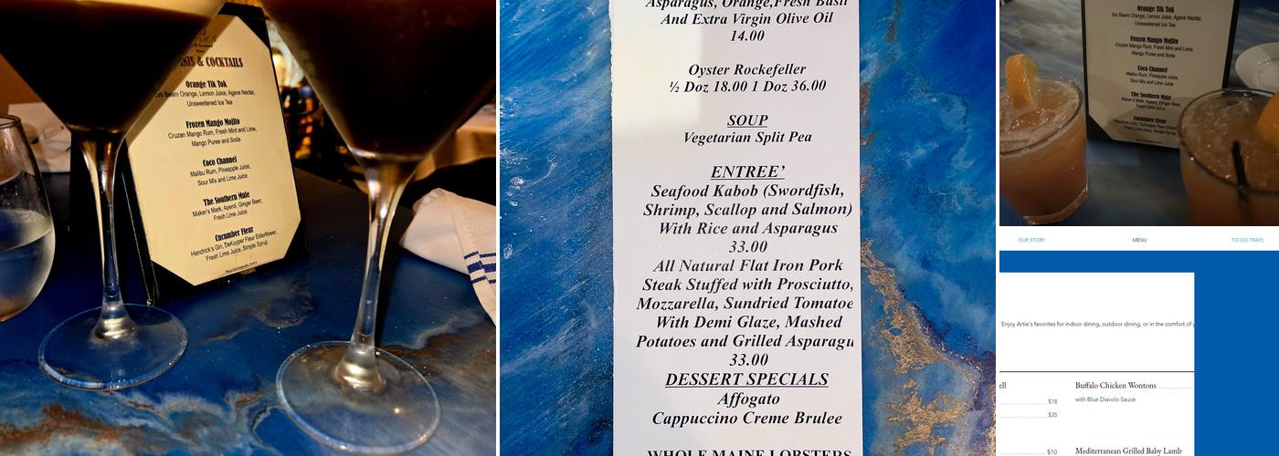 Artie's Steak and Seafood Restaurant Menu
