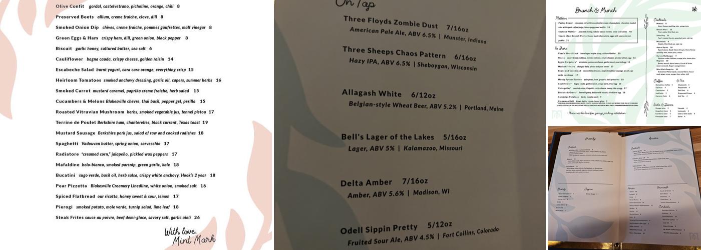 Mint Mark Menu