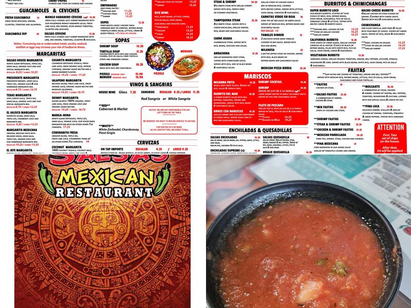 Salsas Mex Collins Rd Menu
