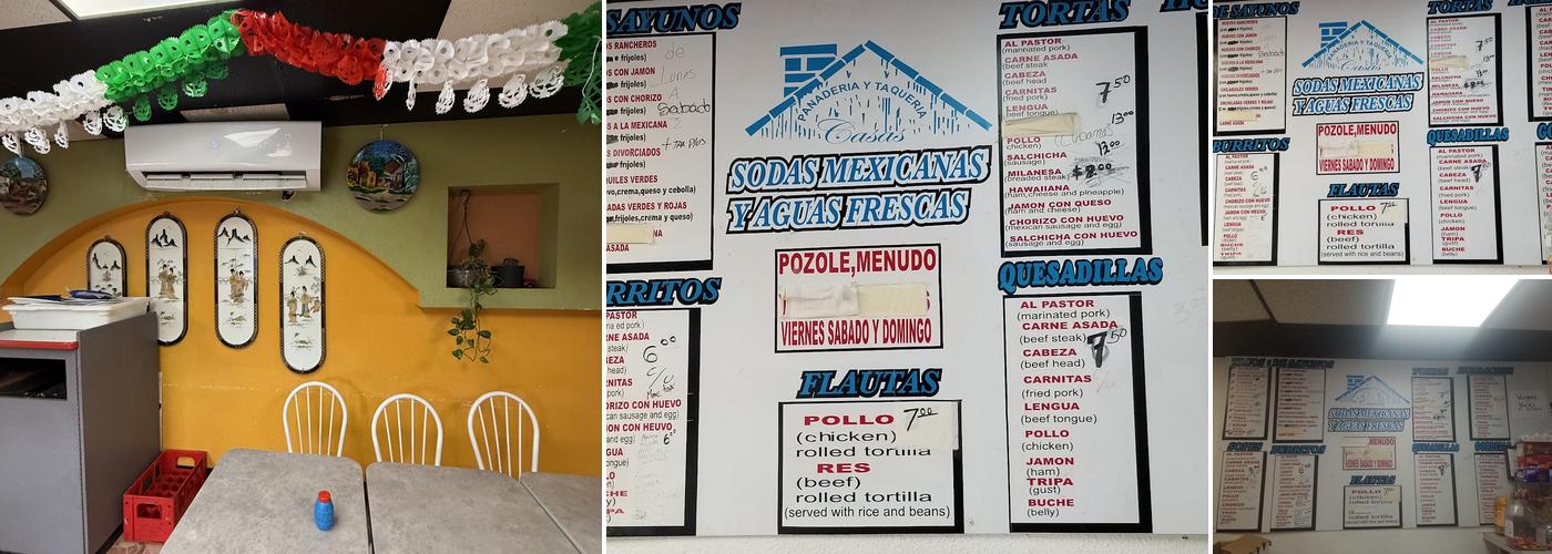 Panaderia Y Taqueria Casas Menu