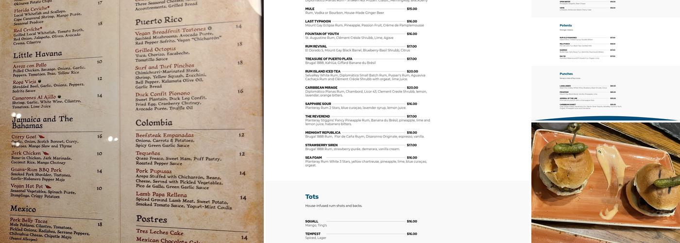 Strong Water Tavern Menu