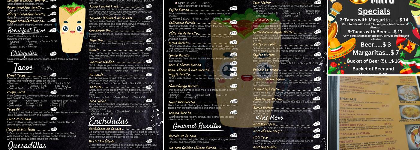 Burrito House Menu
