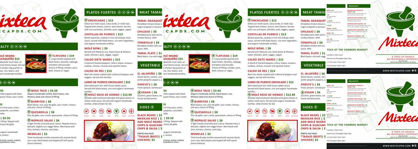 Mixteca Mexican Restaurant Menu