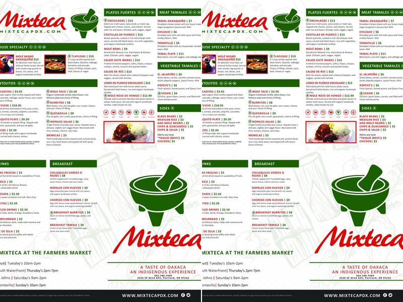 Mixteca Mexican Restaurant Menu