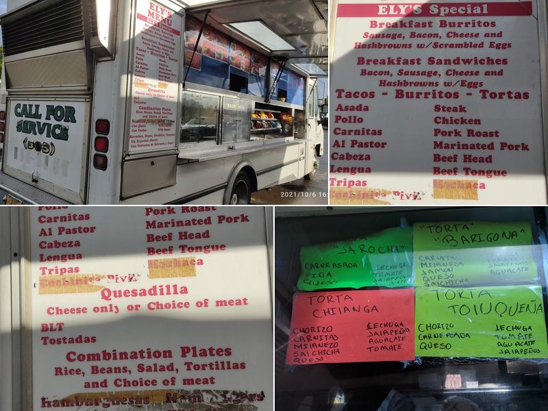 Ely's Rolling Grill Menu