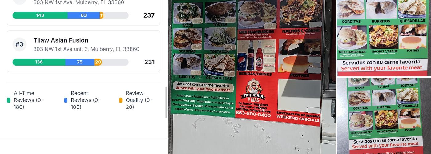 Tacos & More Menu