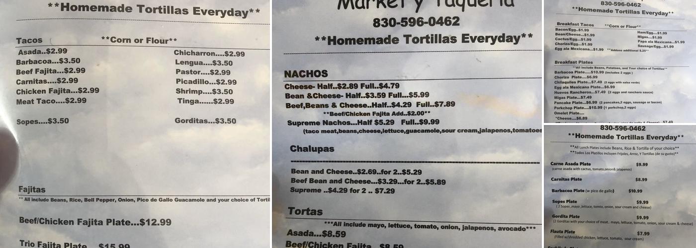 Dos Hermanos Market Menu