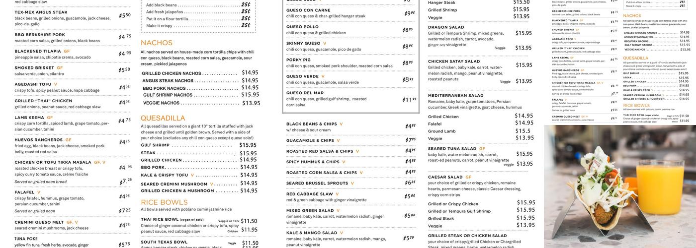 Fusion Eats Menu