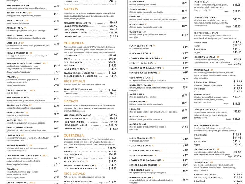 Fusion Eats Menu