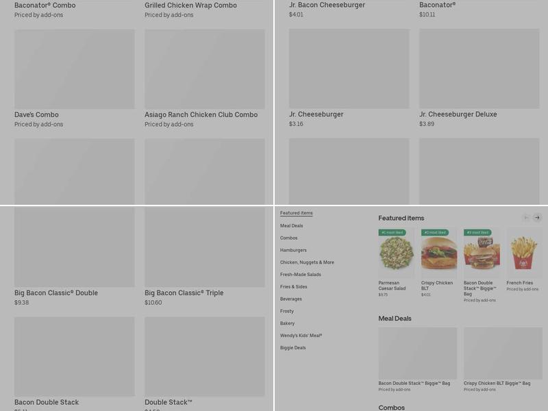 Wendy's Menu