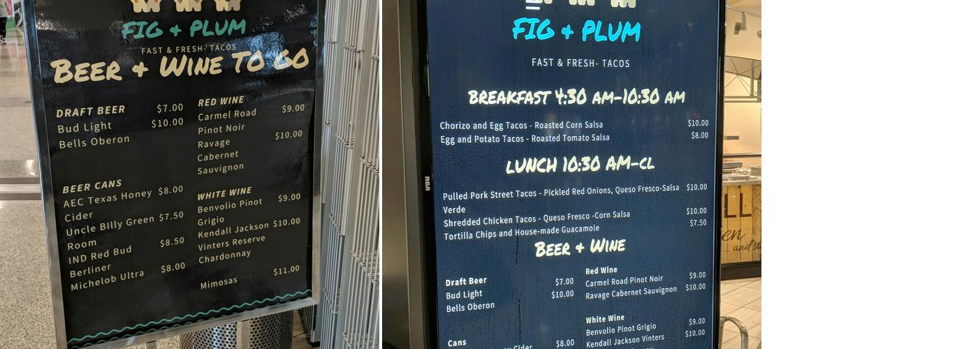 Fig + Plum Menu