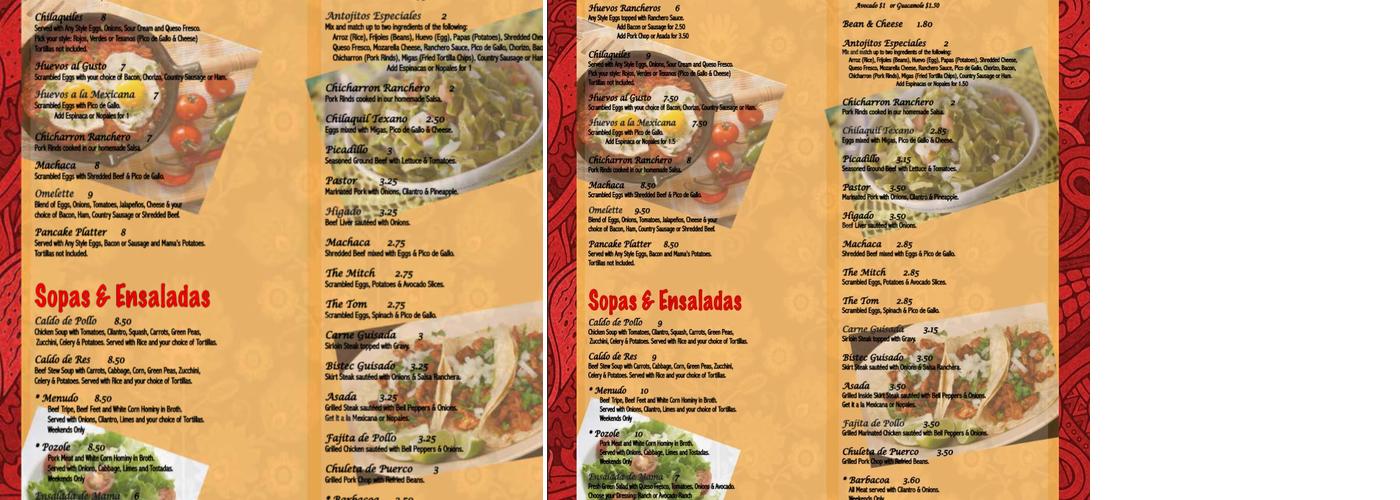 Mama's Kitchen Menu