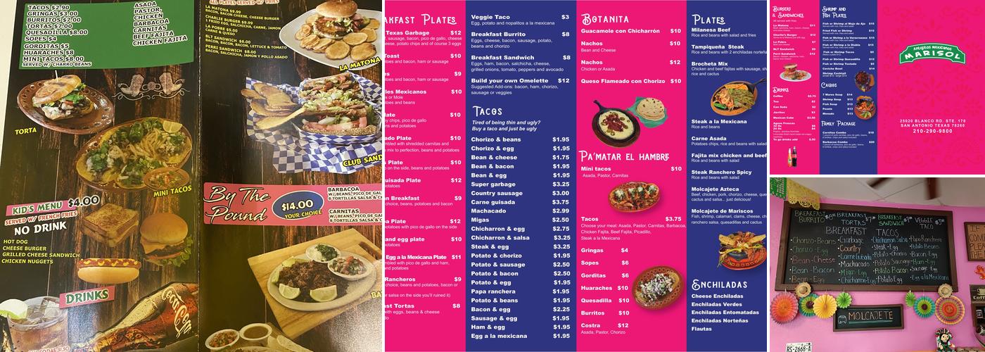 Antojitos Mariscos Marisol Menu