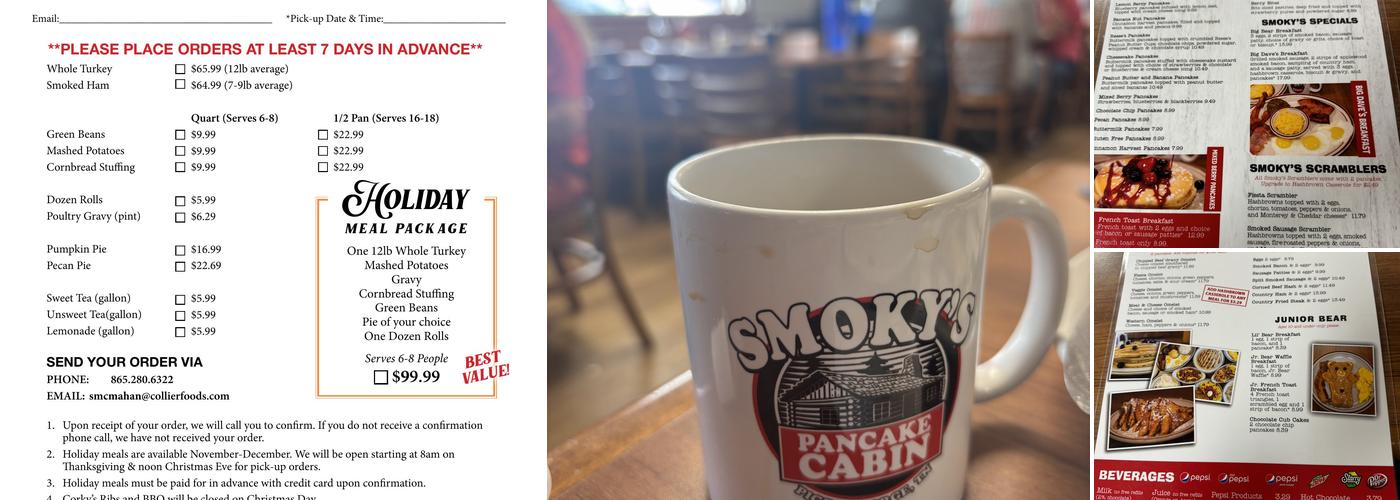 Smoky’s Pancake Cabin Menu