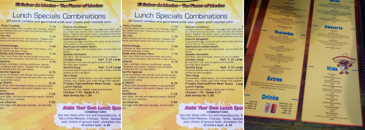 Monte Real Grill Menu