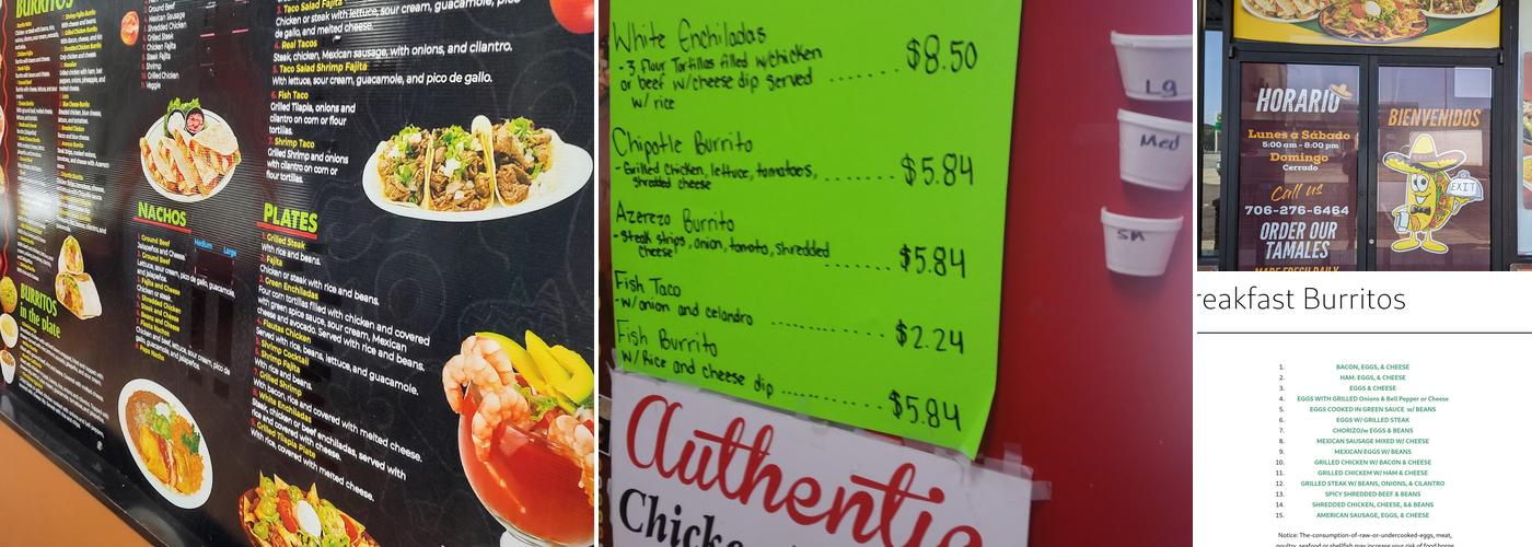 El Burrito Menu