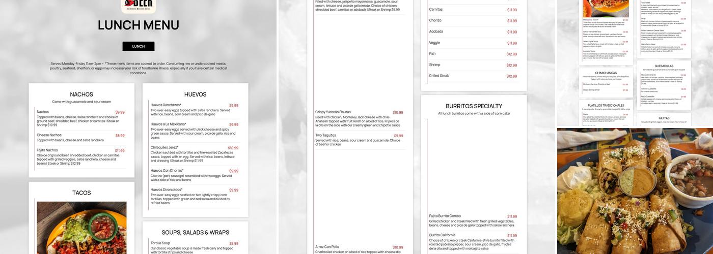 Papas & Beer Hwy 81 Menu