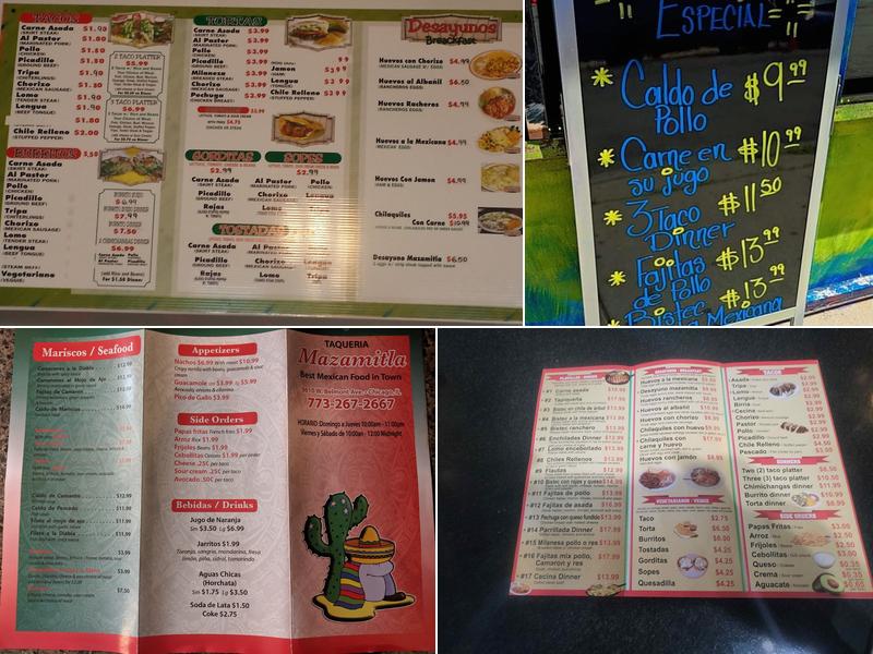 Taqueria Mazamitla Menu