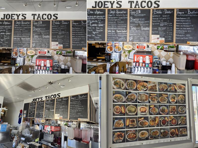 Joey’s Tacos Menu