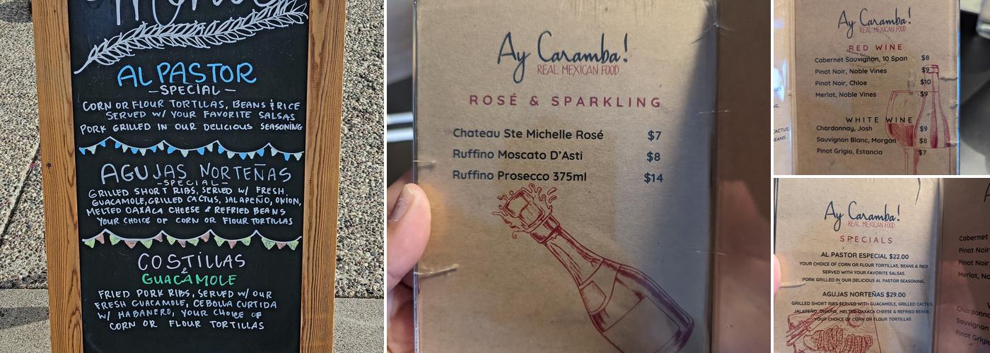 Ay Caramba! Menu