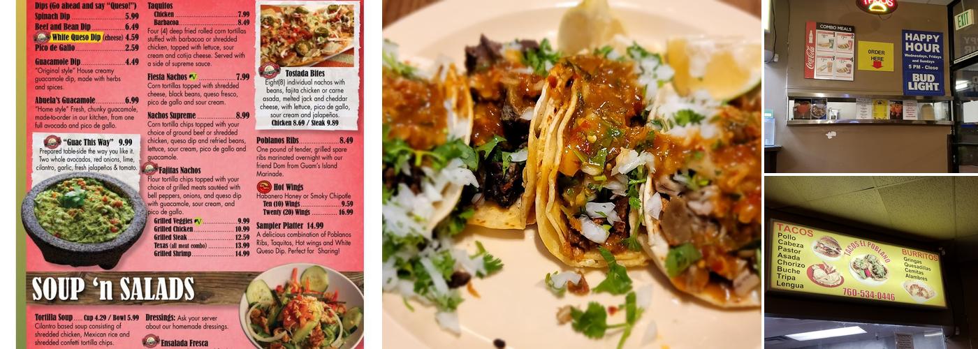 Tacos El Poblano Menu