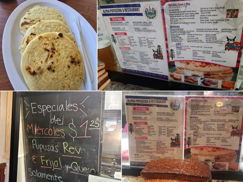 Alpha pupuseria Menu