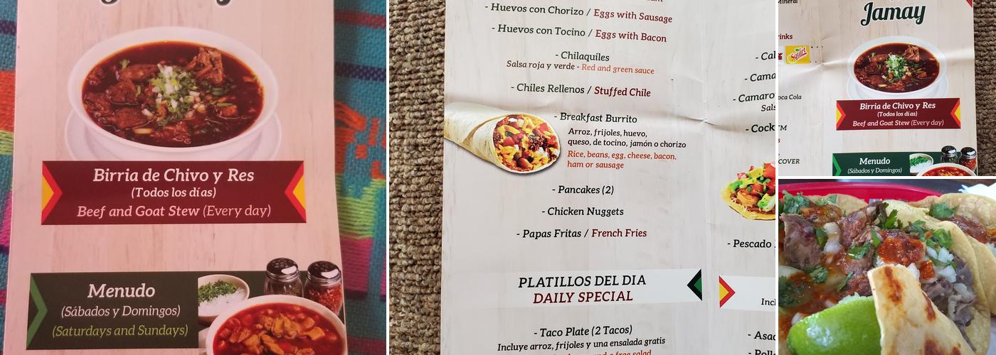 Taqueria Y Birrieria Jamay INC Menu