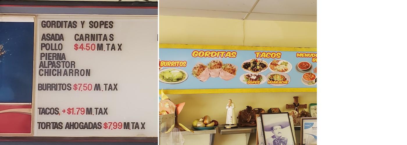 The Mex Express Menu