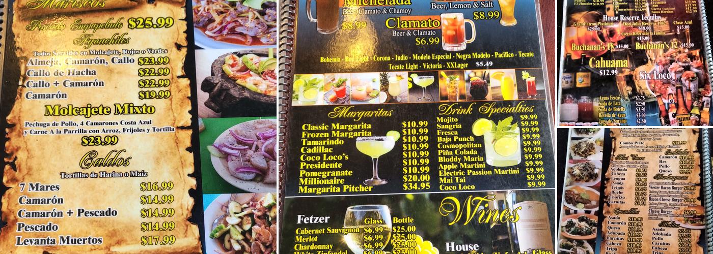 Sr. Taquito Menu