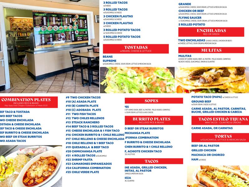 Castañeda's Mexican Food Menu