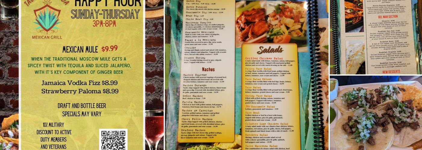 Tacos Hacienda Mexican Grill Menu