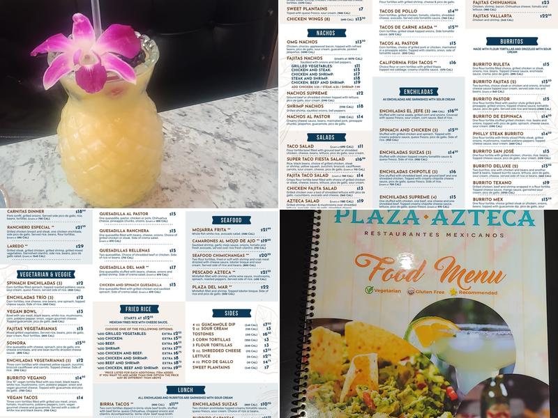 Plaza Azteca Menu