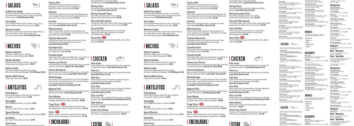 Mr. Pepe Hull Street Genito Menu