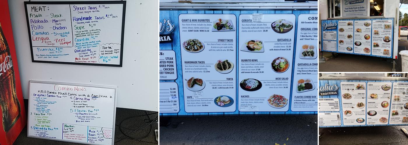 Dalias Taqueria Menu