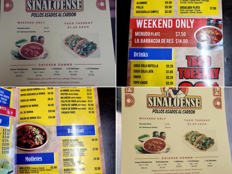el sinaloense Menu