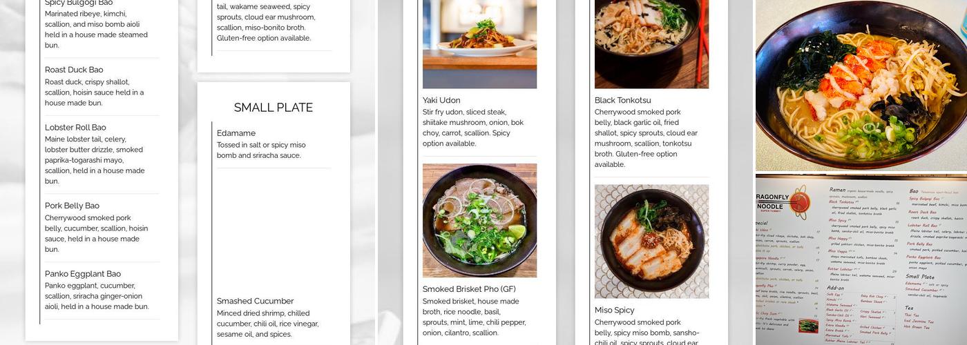 Dragonfly Noodle Menu