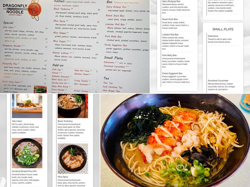 Dragonfly Noodle Menu