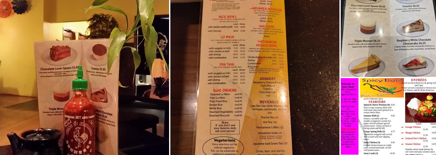 Spicy Basil Menu